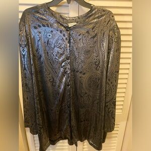 Brian Jordan top worn once blouse with shoulder pads